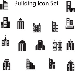 Obraz premium building icon set building, city, house, icon, town, business, set, buildings, design, home, factory, street, real