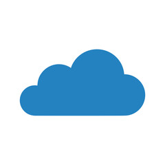 Fototapeta premium Simple blue cloud icon on white background