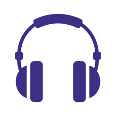 Purple headphones icon on white background