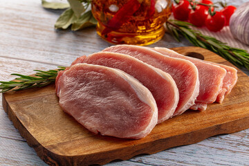 Raw pork carbonate for cooking
