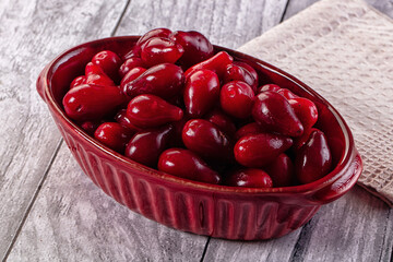 Red ripe sweet juicy dogwood