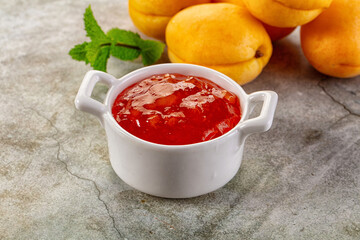 Sweet homemade juicy apricot jam