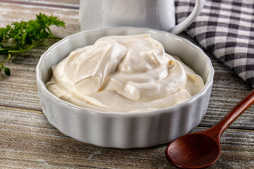 White organic natural cream sour