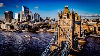 Handdoek met foto Tower Bridge Tower Bridge vanuit kikvorsperspectief  © Francois Quartiers