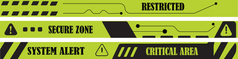 Flat Safety Labels and Risk Zone Bars for Posters, Infographics & Instructional Banners