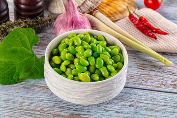 Edamame beans in the bowl