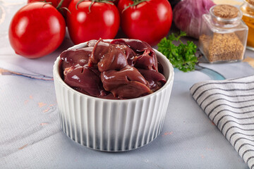 Raw chicken liver for cooking