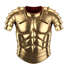 Naklejka premium A magnificent antique golden roman legionary body armor isolated on a transparent background for historical and warrior themes