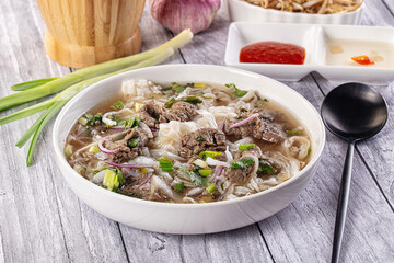 Vietnamese Pho Bo soup with beef