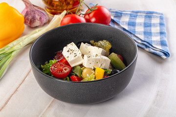 Greek salad with feta cheese