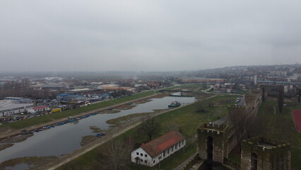 Smederevo city fortress in Serbia next to the Danube River