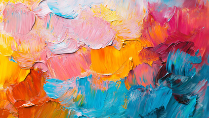 Close up of abstract colorful oil paint background