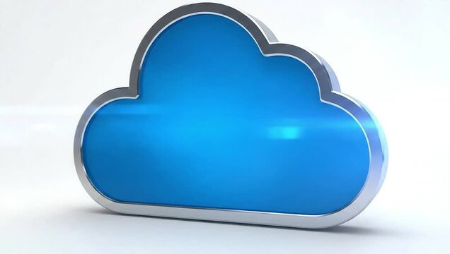 Blue cloud computing icon symbol vector illustration of internet network server storage technology