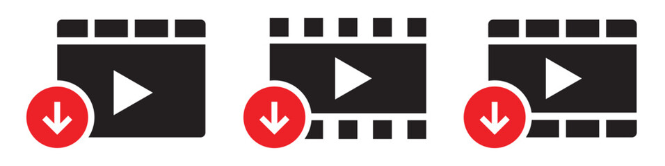 Video download file icon, vector illustration