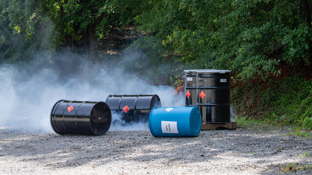 HAZMAT Hazardous Materials Spill Training With Chemical Release