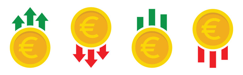 Euro graph currency icon, vector illustration