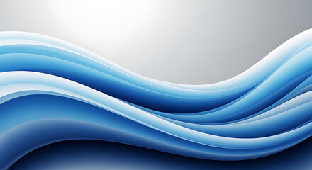 Obraz premium Wavy Blue Gradient Abstract Background with Smooth Curves
