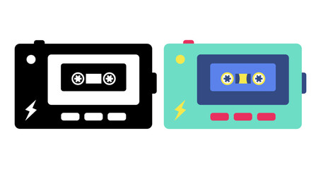 Vintage vibes meet modern design with these retro cassette players, bringing a burst of nostalgia and creativity to any project or campaign, ideal for music lovers