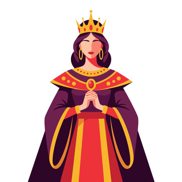 Colorful Queen Esther illustration with crown for Purim celebration artwork and educational religious content