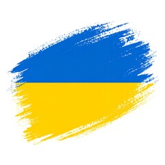 Ukraine flag with paintbrush texture