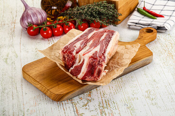 Raw beef ribs for cooking