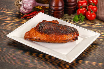 Roasted duck breast in cherry