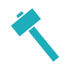 Auction hammer icon on white background