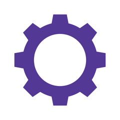 Purple gear icon on white background