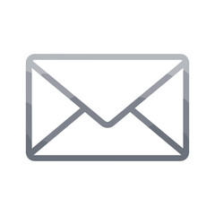 Simple gray envelope icon on white background
