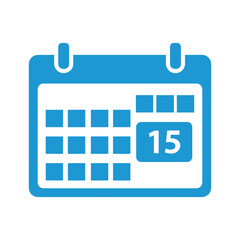 Calendar icon highlighting the 15th day of the month