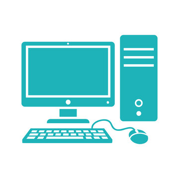 Desktop computer system with monitor keyboard and mouse