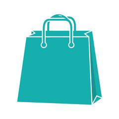 Simple teal shopping bag icon