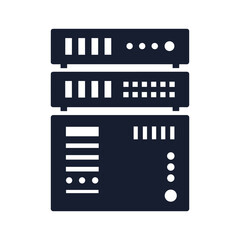 Server rack illustration with multiple units