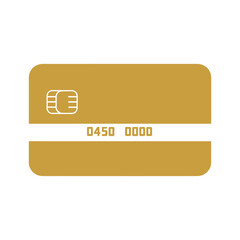 Gold credit card illustration with chip and number