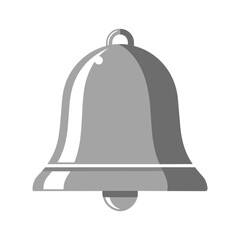 Gray bell icon on white background