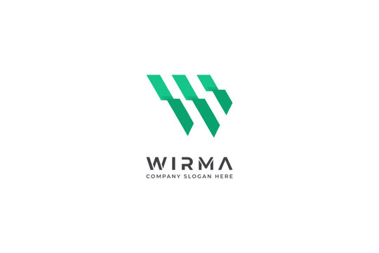 Letter W logo design in a moden geometric style