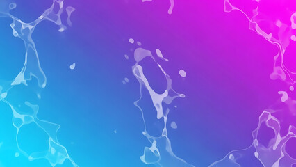 Obraz premium Abstract splash of white liquid on blue and purple gradient background and splashes droplets