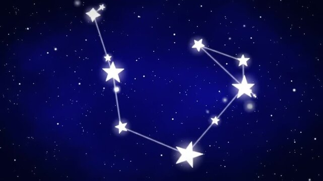 Celestial star pattern against a deep blue starry night sky.