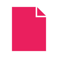 Simple pink square icon with folded corner