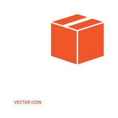 Orange box icon on white background