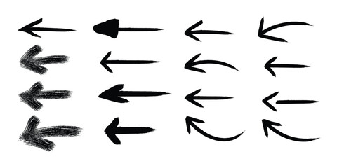 Collection of black arrows pointing in various directions