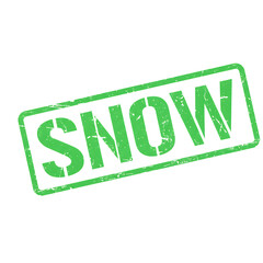A distressed green stamp displaying the word snow in bold white letters perfect for winter themes on transparent background