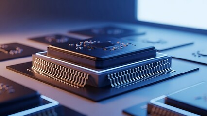 Advanced Central Processing Unit with Integrated Circuits and Electronic Components for Technology