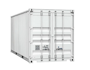 White corrugated storage unit with double doors