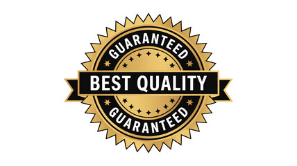 Golden Best Quality Guarantee Seal on White Background