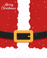 Vector illustration of a Christmas greeting card with a Santa Claus costume background.
