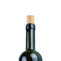 Wine bottle closeup with cork isolated