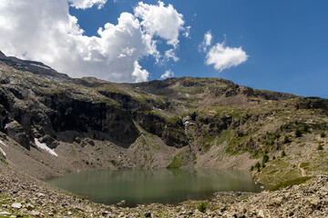 Mountain view in the Écrins Massif, Hautes-Alpes, France.