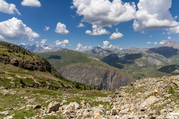 Mountain view in the Écrins Massif, Hautes-Alpes, France.