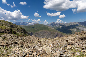 Mountain view in the Écrins Massif, Hautes-Alpes, France.